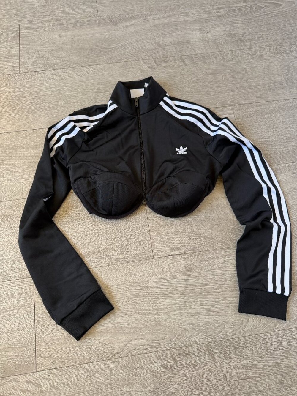 Adidas Originals x Jeremy Scott cropped track jacket in black - Picture 5 of 13